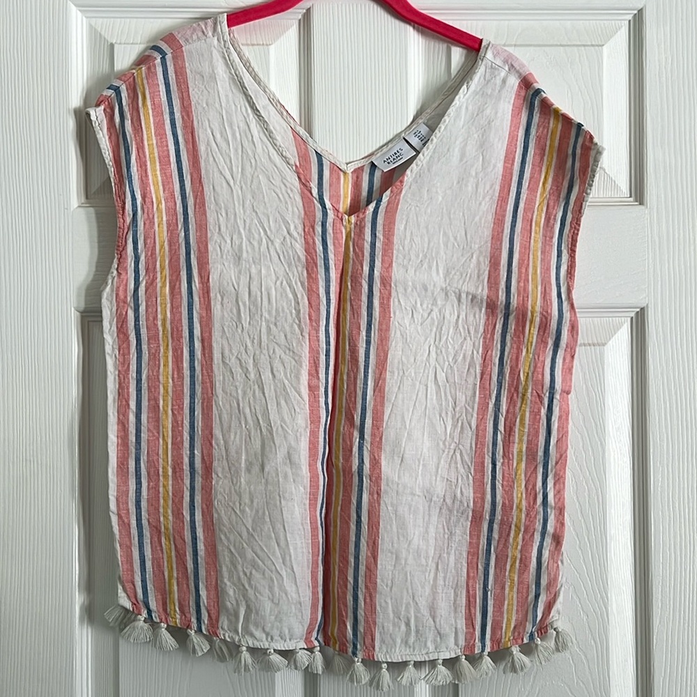 Linen swim cover up top